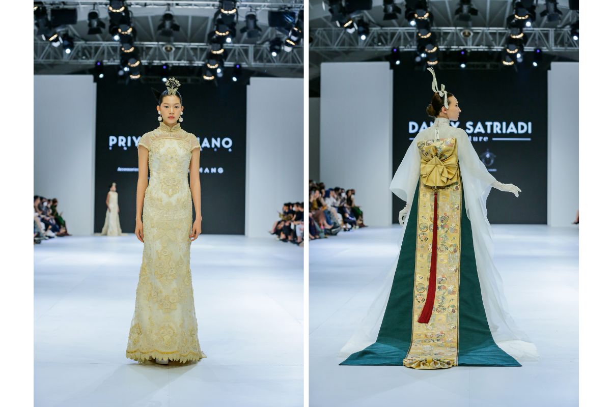 Rancangan IPMI dalam Moonlight Whisper di JFW 2023, dipersembahkan oleh Intercontinental Jakarta Pondok Indah